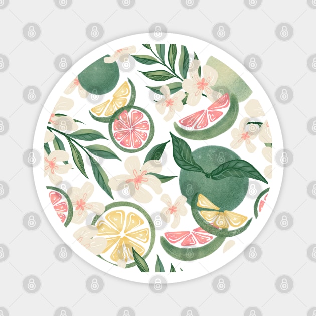 Tropical Summer Limes Magnet by paintingbetweenbooks